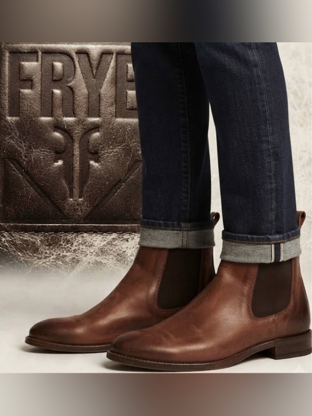 Authentic Frye designer brown leather ankle boots sz 9